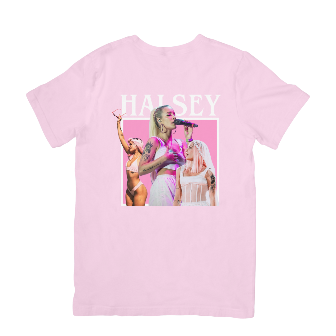 Camiseta Básica Halsey Retro Collab Rosa Bebê