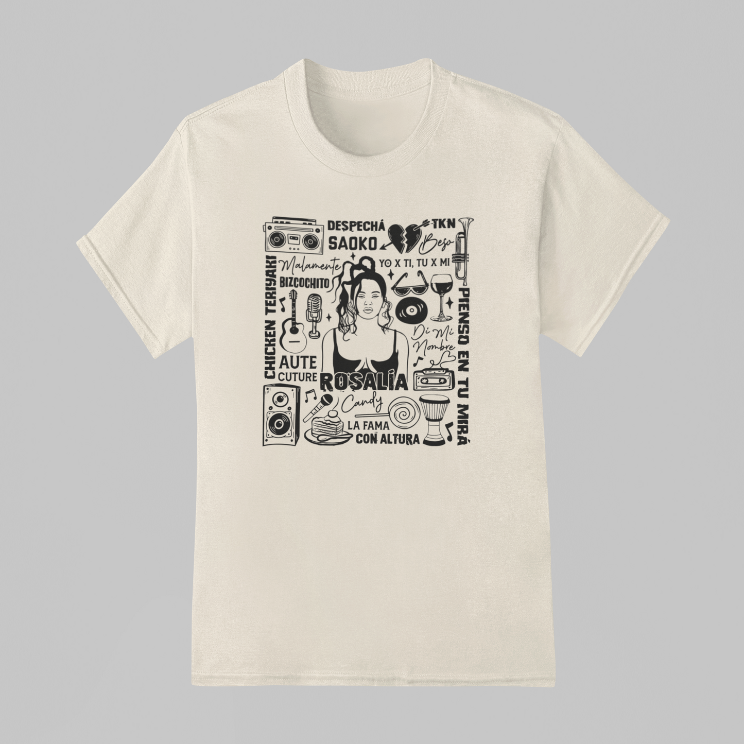 Camiseta Básica Rosalia Musics Letter