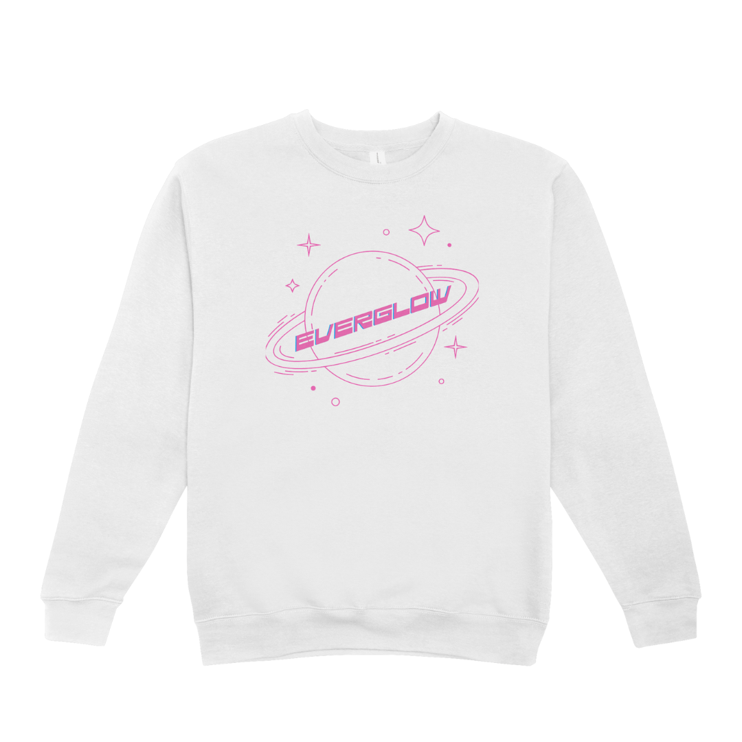 Moletom Gola Redonda Everglow Space  - branco