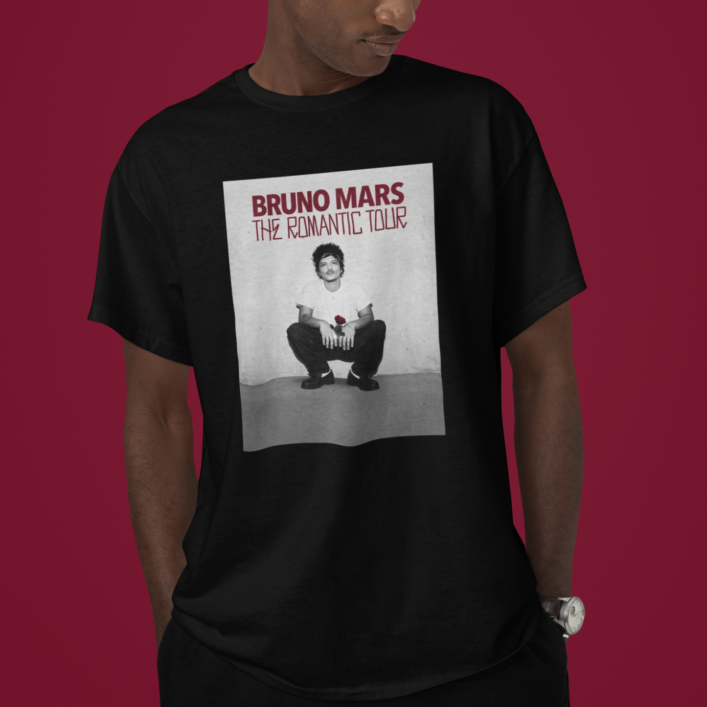 Camiseta Básica Bruno Mars The Romantic Tour