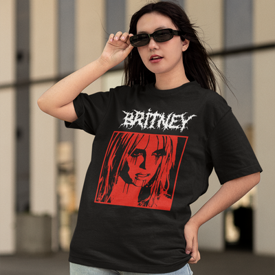 Camiseta Básica Britney Spears Metal- preto