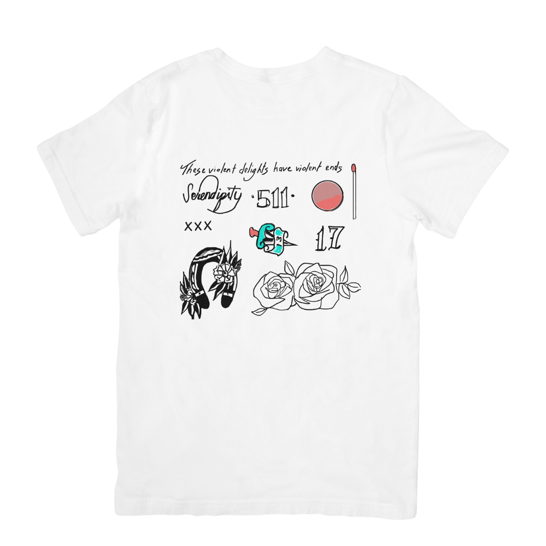 Camiseta Básica Halsey Tattoos Branco