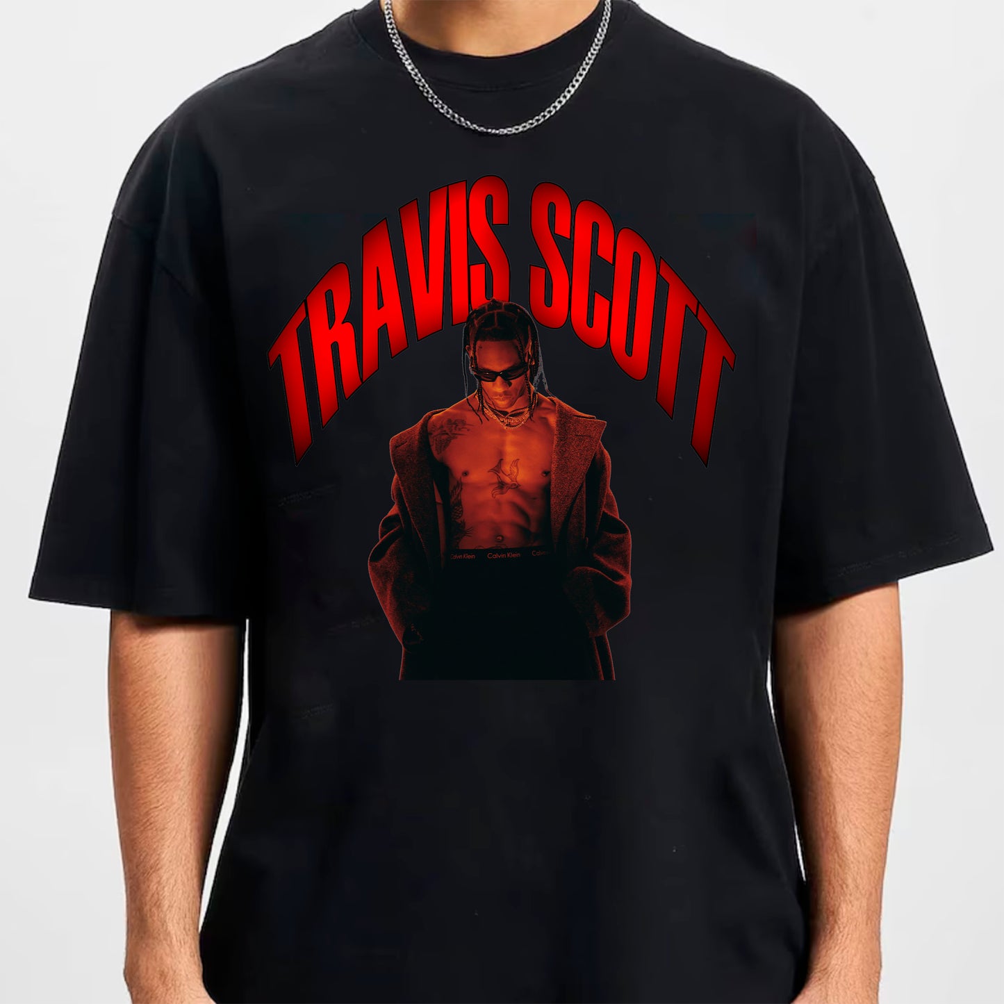 Camiseta Básica Travis Scott Red Light