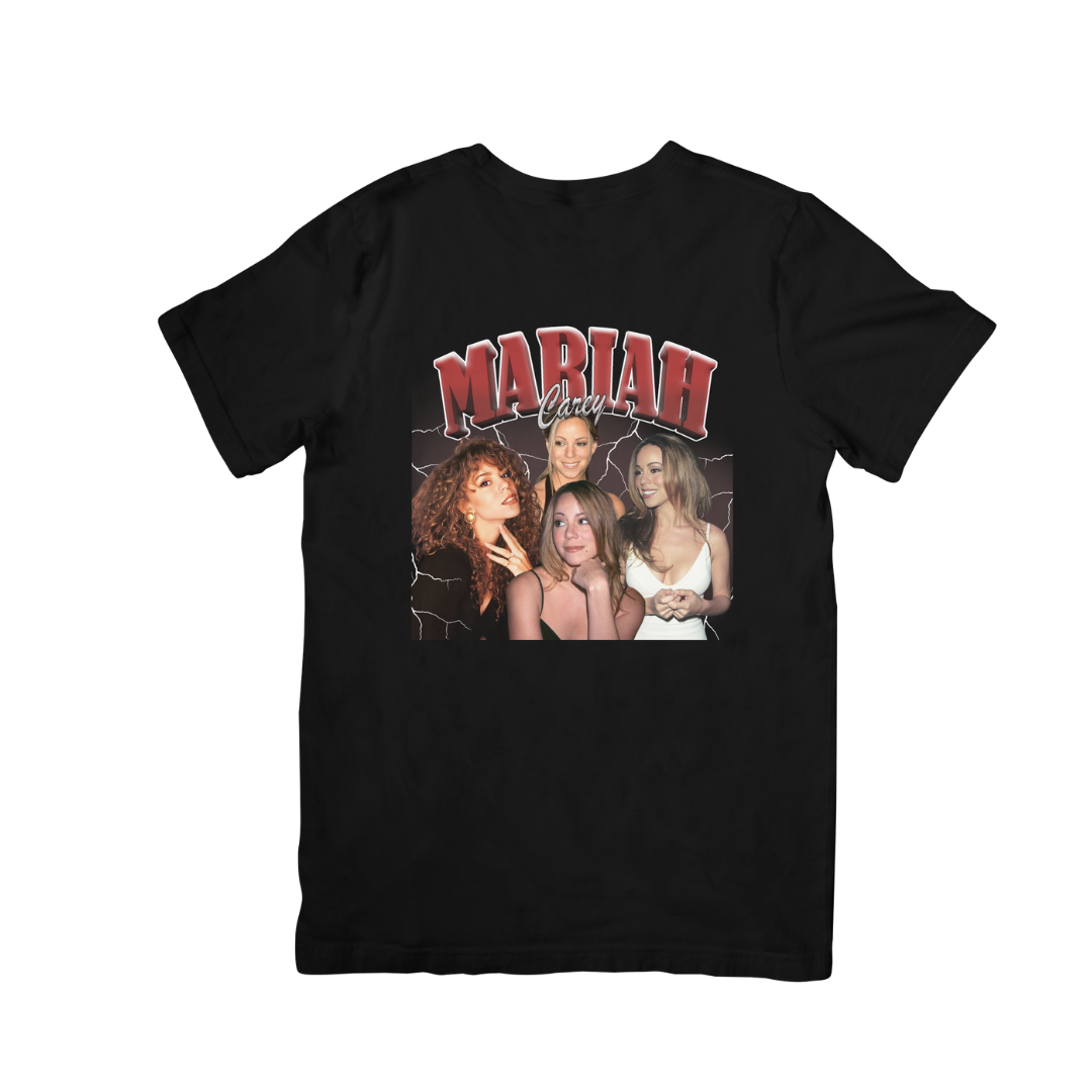 Camiseta Básica Mariah Carey Aesthetic Retro Preto