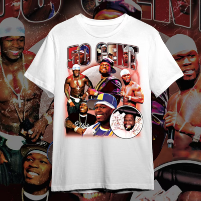 Camiseta Básica 50 Cent Vintage