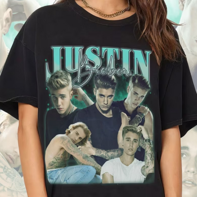 Camiseta Básica Justin Bieber Vintage