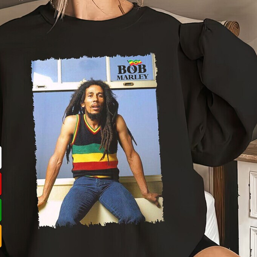Moletom Gola Redonda Bob Marley Vintage Retro