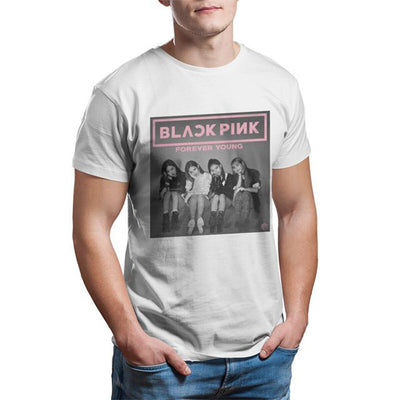 Camiseta Básica Blackpink Forever Young-BRANCO