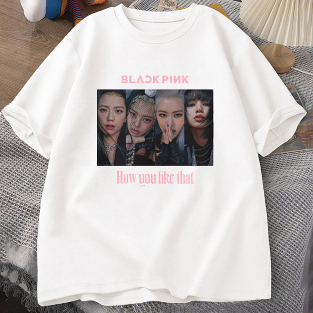 Camiseta Básica Blackpink How You Like That-BRANCO