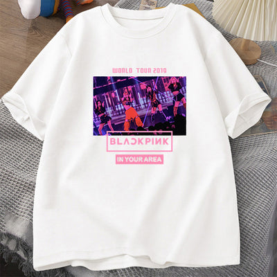 Camiseta Básica Blackpink In Your Area-BRANCO