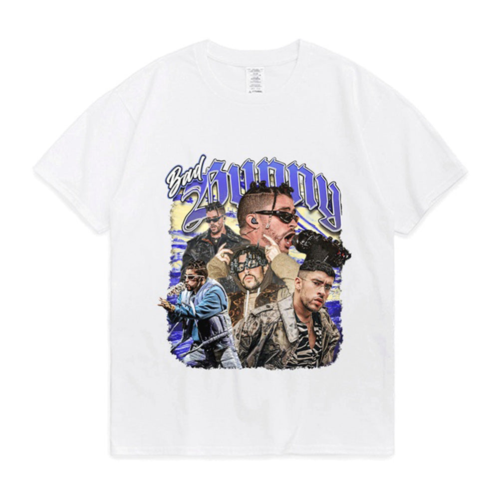 Camiseta Básica Bad Bunny Abstract