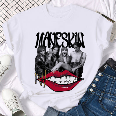 Camiseta Básica Maneskin Rock Band