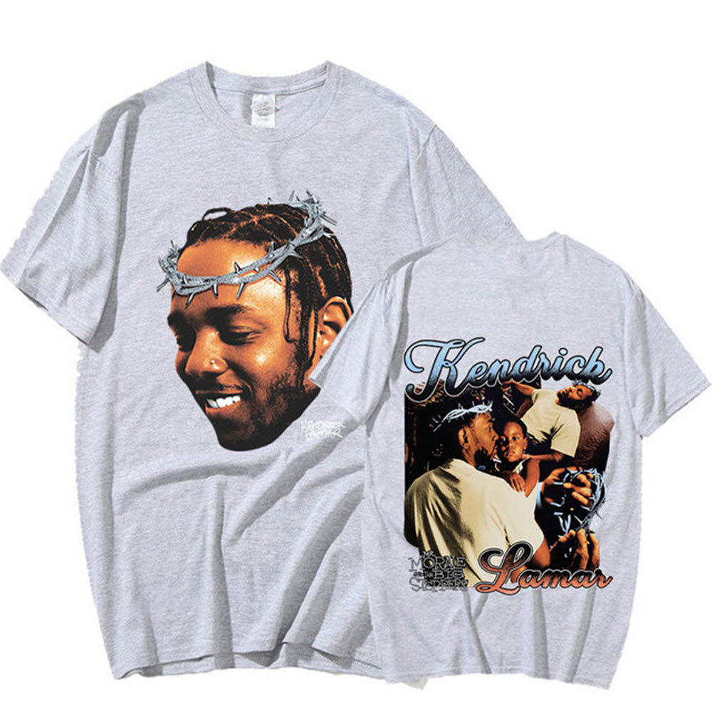 Camiseta Básica Kendrick Lamar Crown- CINZA