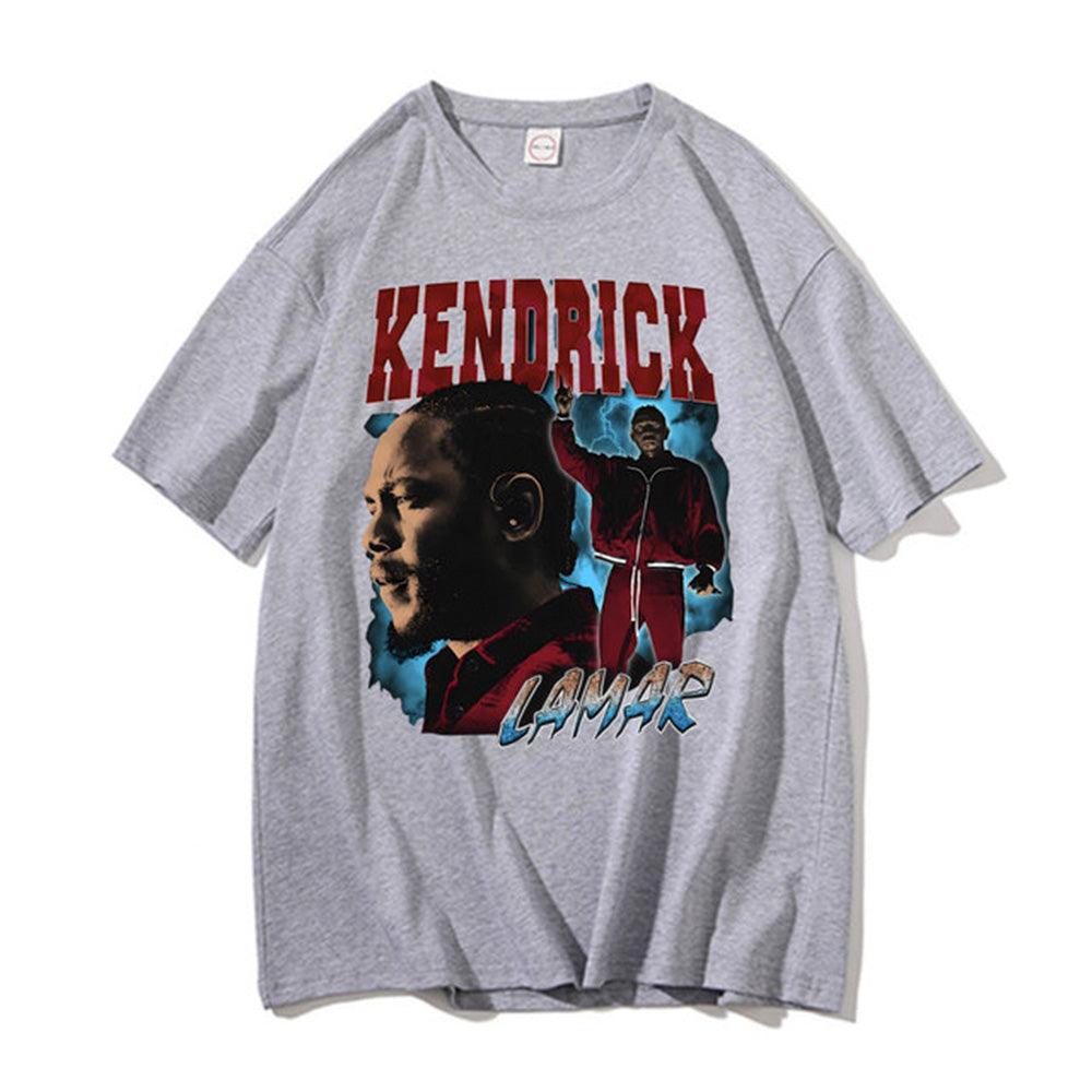 Camiseta Básica Kendrick Lamar Rapper Style Cinza