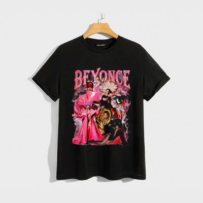 Camiseta Básica Beyonce Pink and Black Clothes