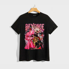 Camiseta Básica Beyonce Pink and Black Clothes