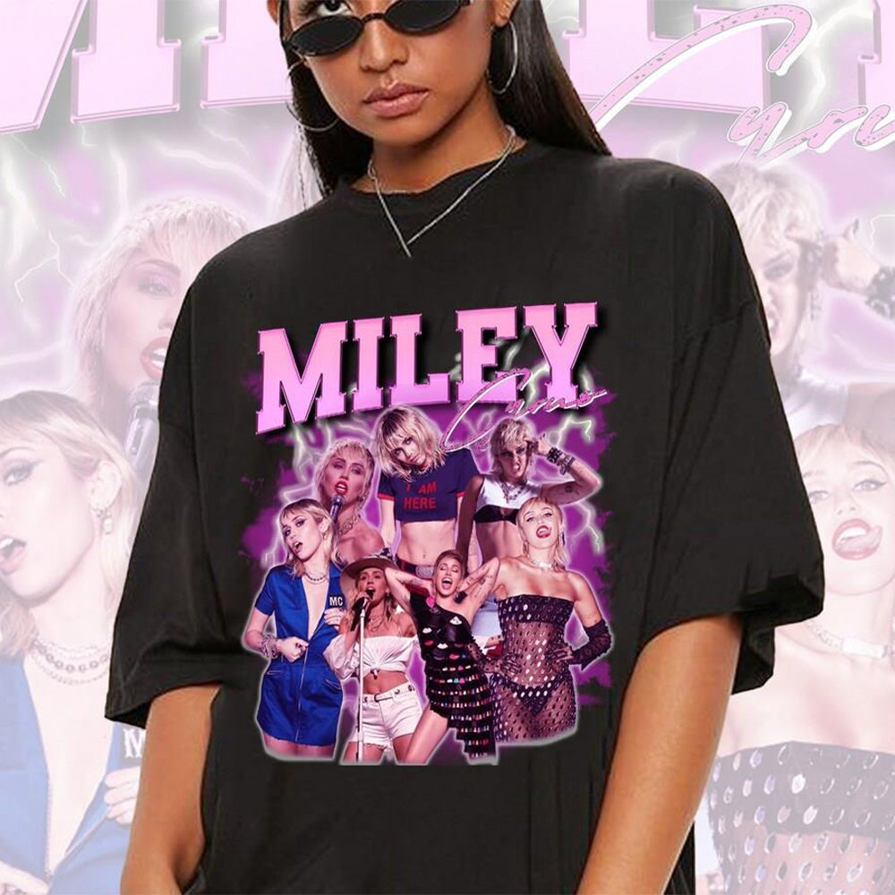 Camiseta Básica Miley Cyrus Cantora