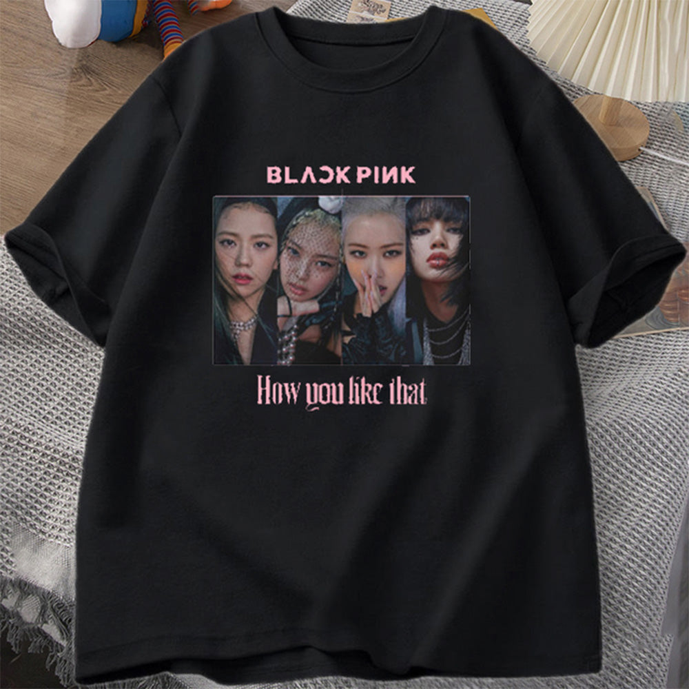 Camiseta Básica Blackpink How You Like That-PRETO