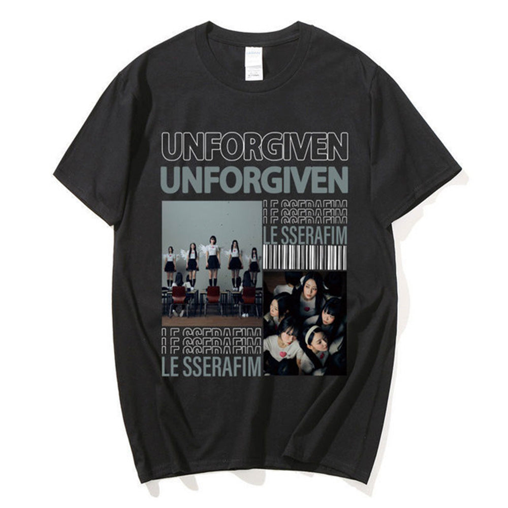 Camiseta Básica Le Sserafim Unforgiven - preto