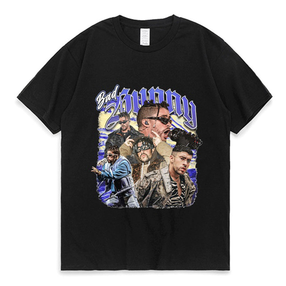 Camiseta Básica Bad Bunny Abstract