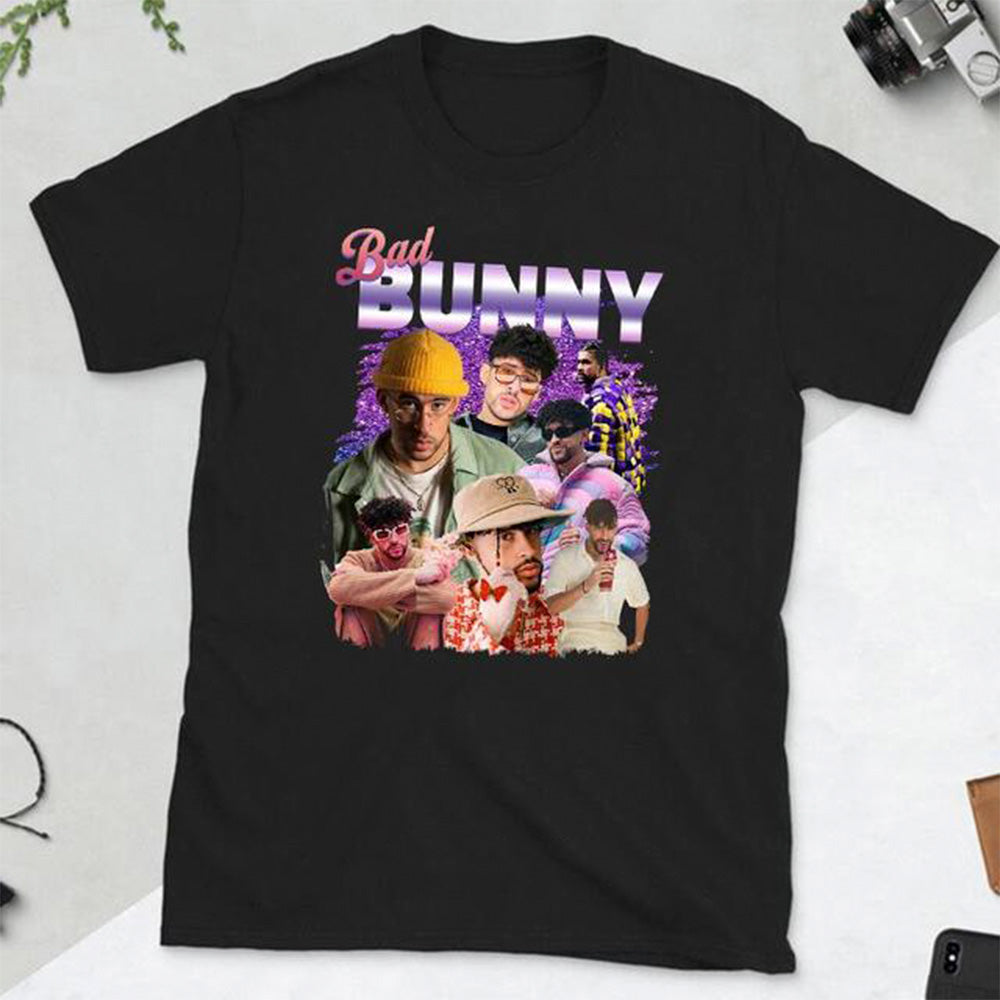 Camiseta Básica Bad Bunny Faces