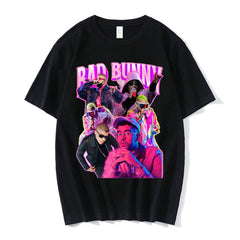 Camiseta Básica Bad Bunny Pink Style