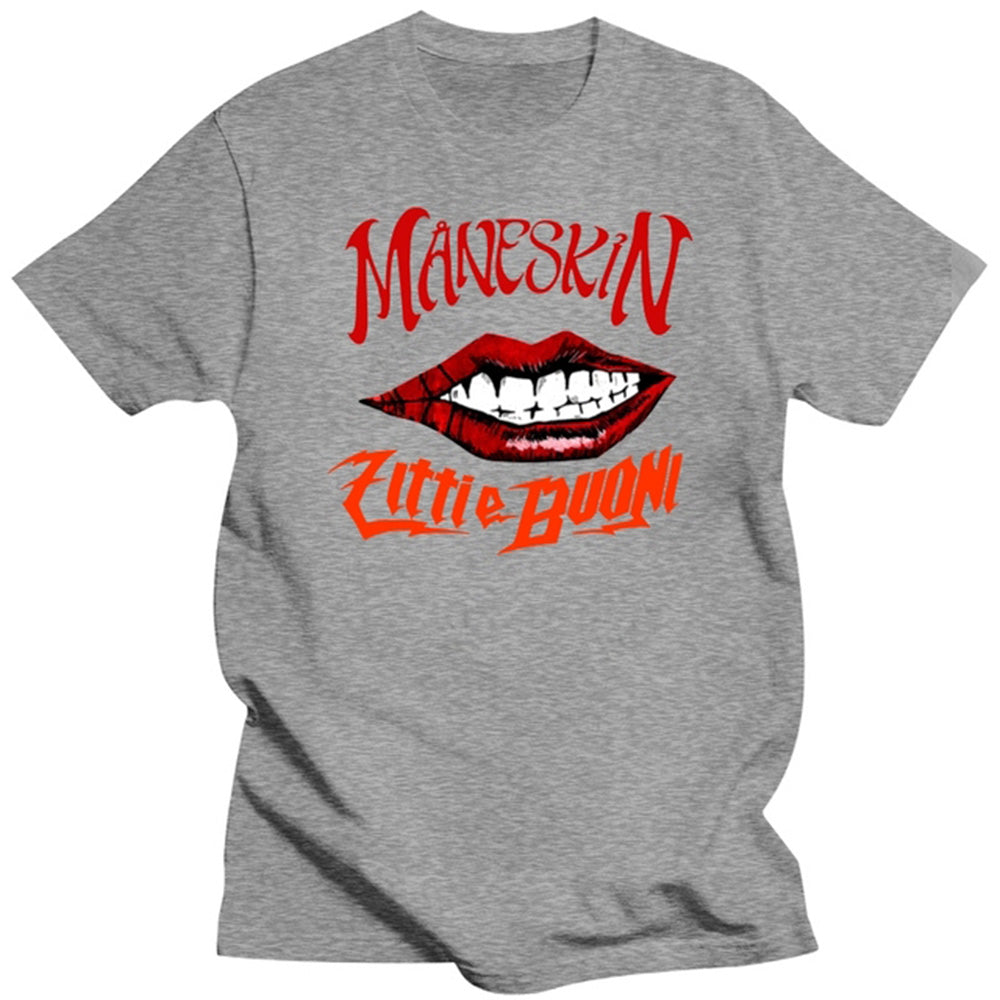 Camiseta Básica Maneskin Little Buoni - cinza