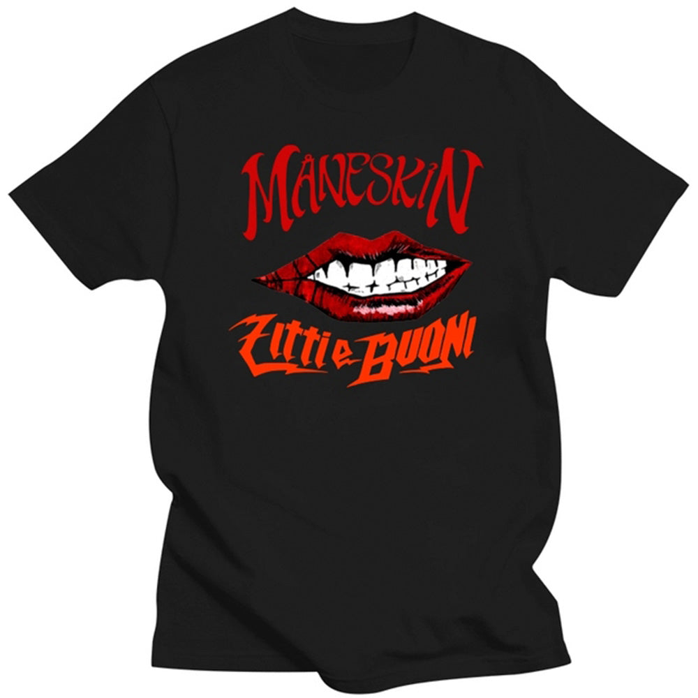 Camiseta Básica Maneskin Little Buoni - preto
