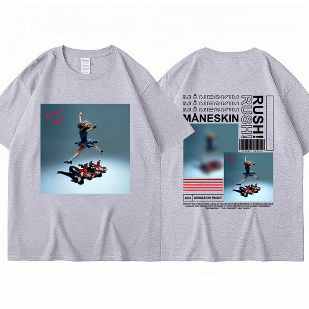 Camiseta Básica Maneskin Rush - cinza