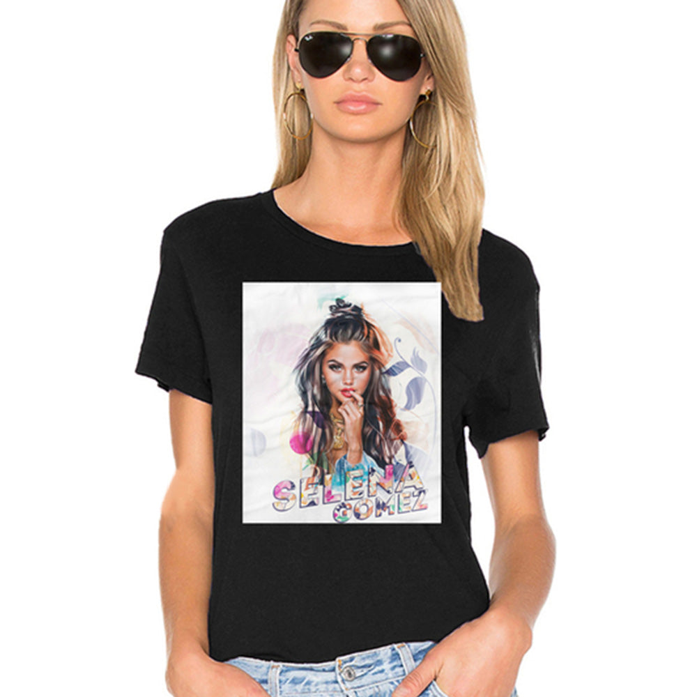 Camiseta Básica Selena Gomez Singer - preto